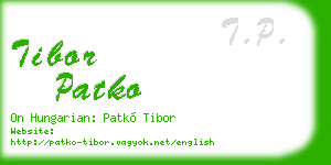 tibor patko business card